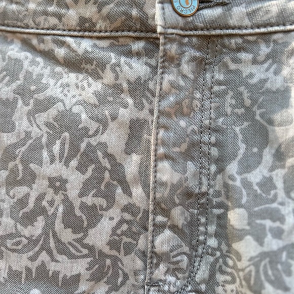 Anthropologie PILCRO NWT  Womens High Rise Denim Leggings 18W Beige/Taupe Print - Picture 3 of 11